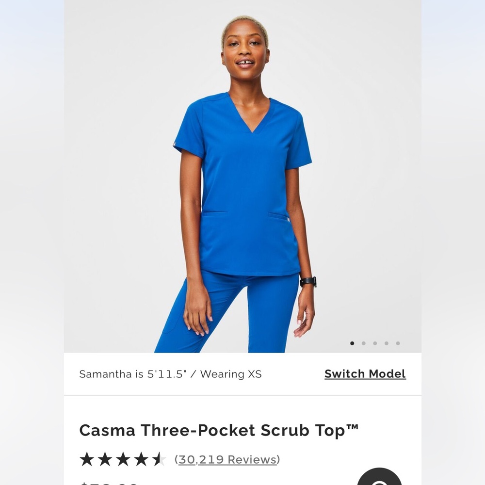 Figs Blue Women's Scrub Top